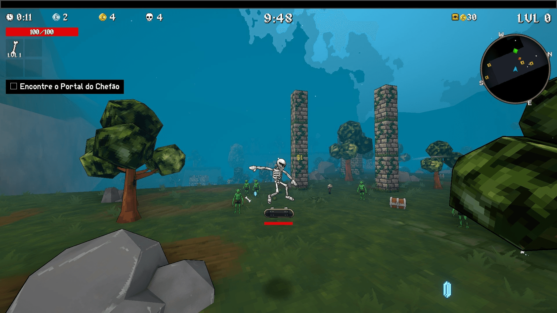 Megabonk wave survival gameplay with massive enemy swarms