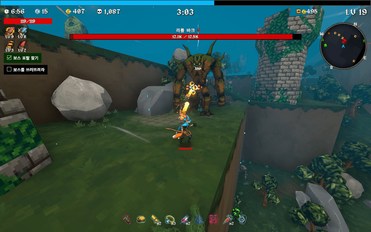 Megabonk weapon tier list showing various weapon effects and damage types